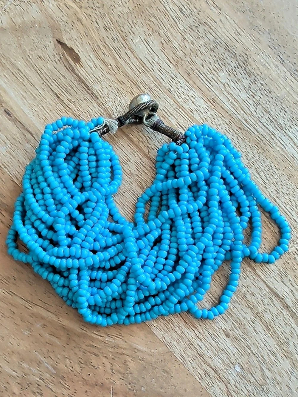 Blue Beaded Multi-Strand Bracelet